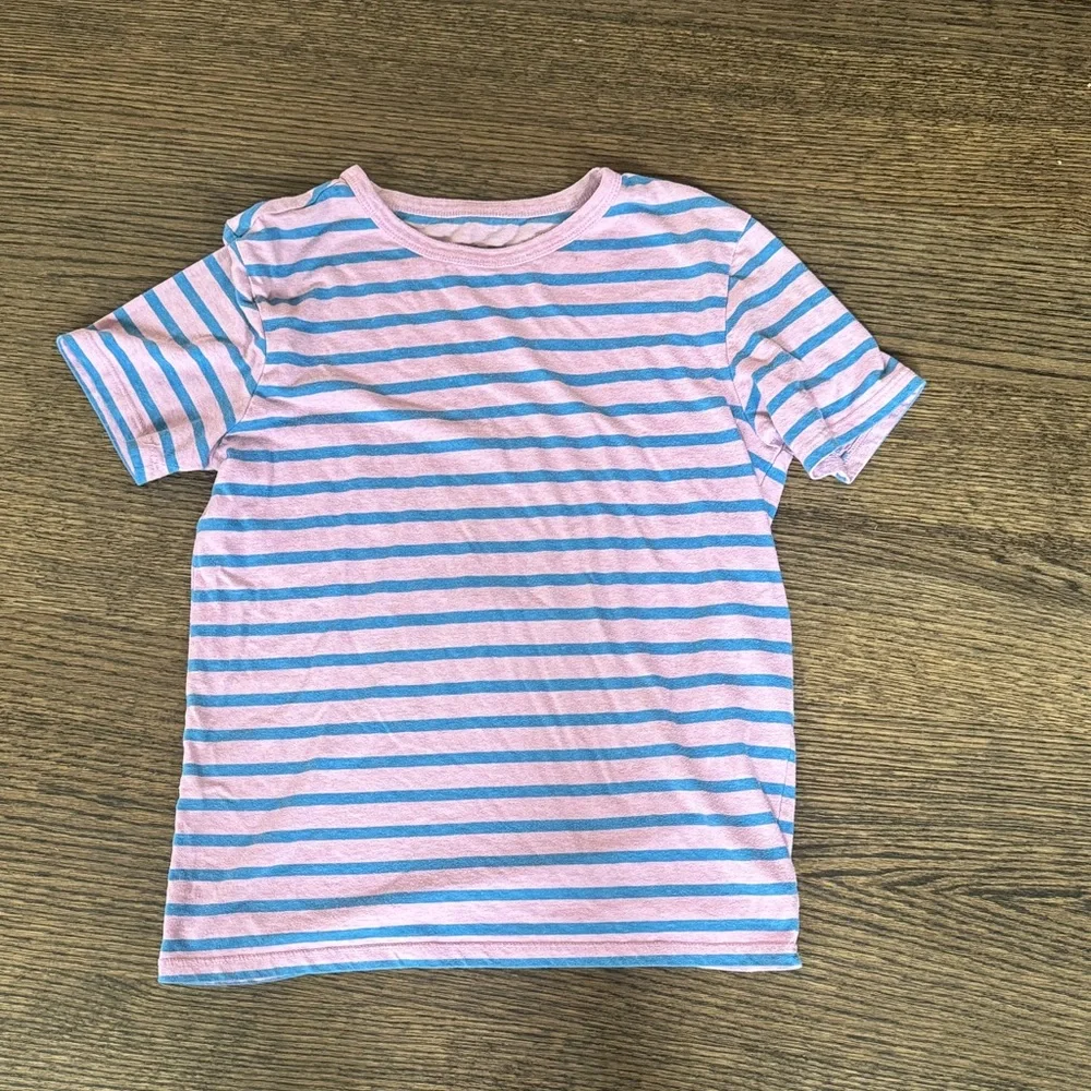Cat & Jack Pink and Blue Striped Tee - Picture 1 of 3